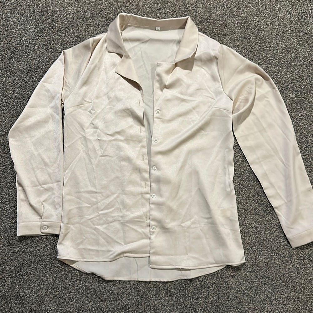 SHEIN champagne button up blouse